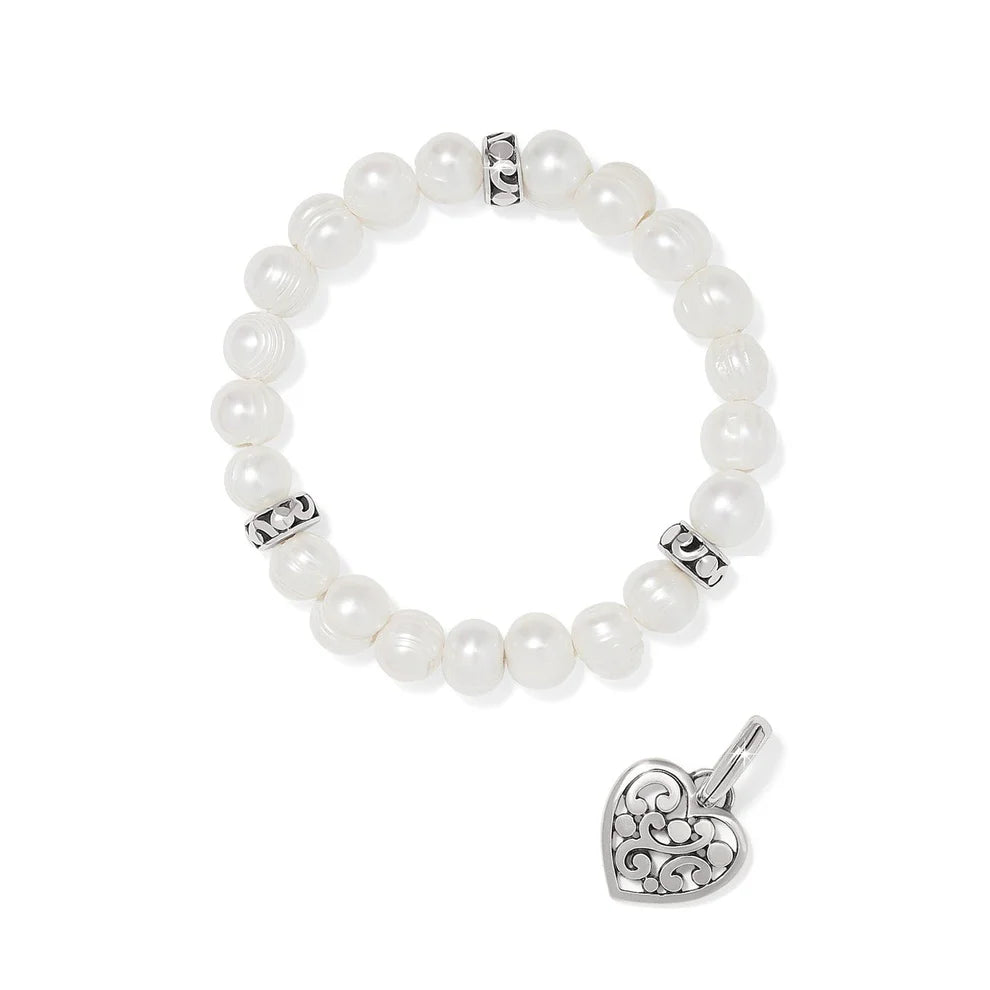 Brighton Contempo Heart Pearl Stretch Bracelet