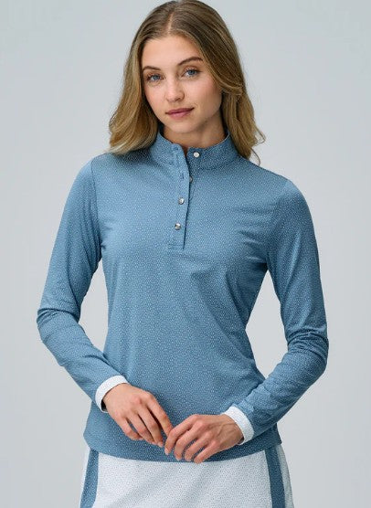 Fairway & Greene DIDI BUTTON LONG SLEEVE MOCK