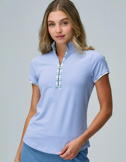 Fairway & Greene DINA ZIP SHORT SLEEVE MOCK