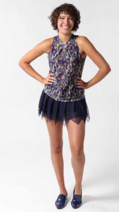 EPC Couture Blue and Gold Claire Sleeveless Top