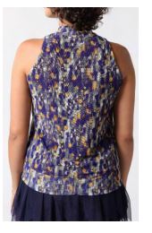 EPC Couture Blue and Gold Claire Sleeveless Top