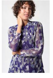 EPC Couture Blue and Silver Claire Long Sleeve Top