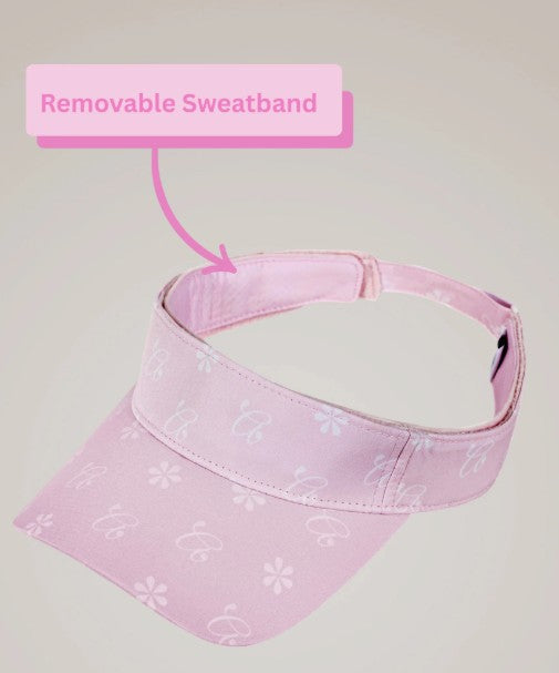 GloveIt Pink Flowers Sport Visor