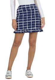 IBKUL Cordova Print Ruffle Trim Skort 17" (Multiple Colors)