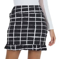 IBKUL Cordova Print Ruffle Trim Skort 17" (Multiple Colors)