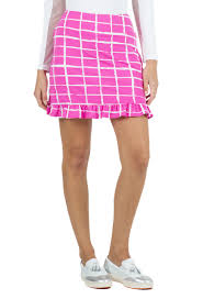IBKUL Cordova Print Ruffle Trim Skort 17" (Multiple Colors)