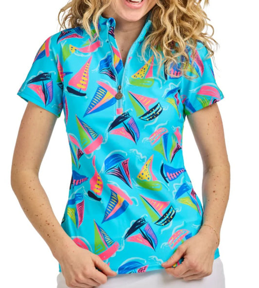 Tzu Tzu Lucy Set Sail Short Sleeve Top