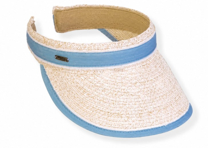 Sun N Sand Clip On Paper Braid Visor (Multiple Colors)