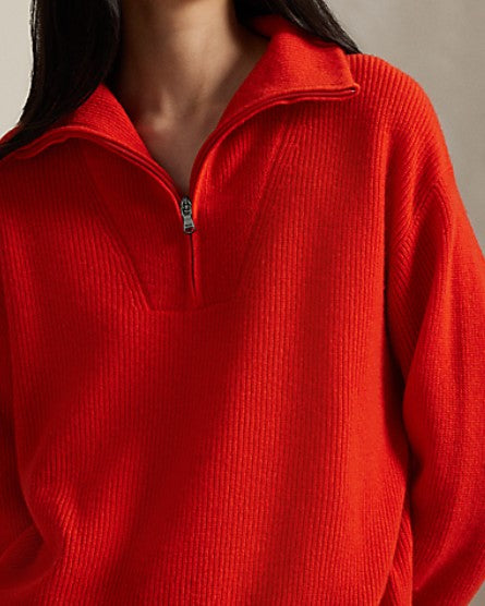 Ralph Lauren RLX LONG-SLEEVE WASHABLE CASHMERE 1/2 ZIP PULLOVER (Multiple Colors)