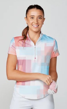Sofibella Shades of Pink Short Sleeve Polo