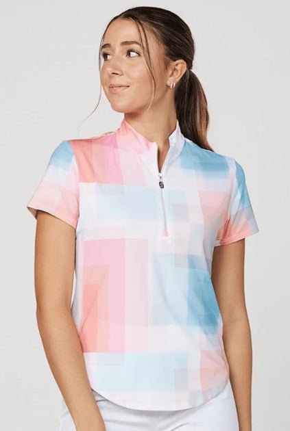 Sofibella Shades of Pink Short Sleeve Polo