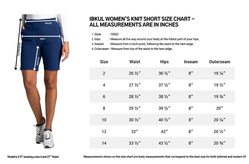 IBKUL Solid Knit Shorts 8" (Multiple Colors)