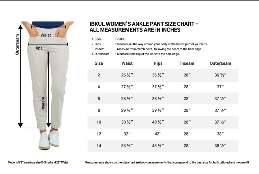 IBKUL ESSENTIALS Ankle Pant