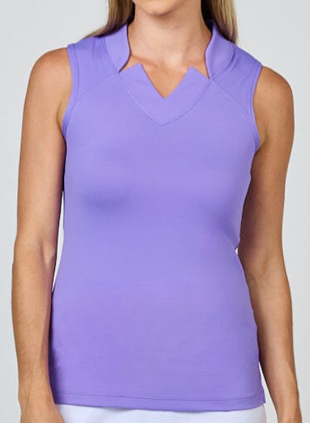Sofibella UV Pique Sleeveless Top Edged Collar V2 (Multiple Colors)