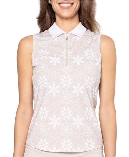 Golftini Floral Sleeveless Cool Girl Polo (Multiple Colors)