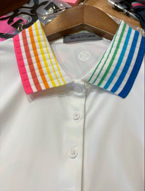G/FORE APPAREL Gradient Collar Silky Tech Nylon Sleeveless Polo