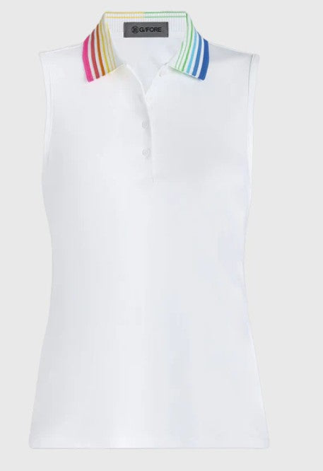 G/FORE APPAREL Gradient Collar Silky Tech Nylon Sleeveless Polo