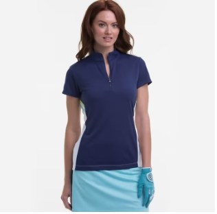 EPNY Color Run Short Sleeve Zip Mock Polo With Contrast