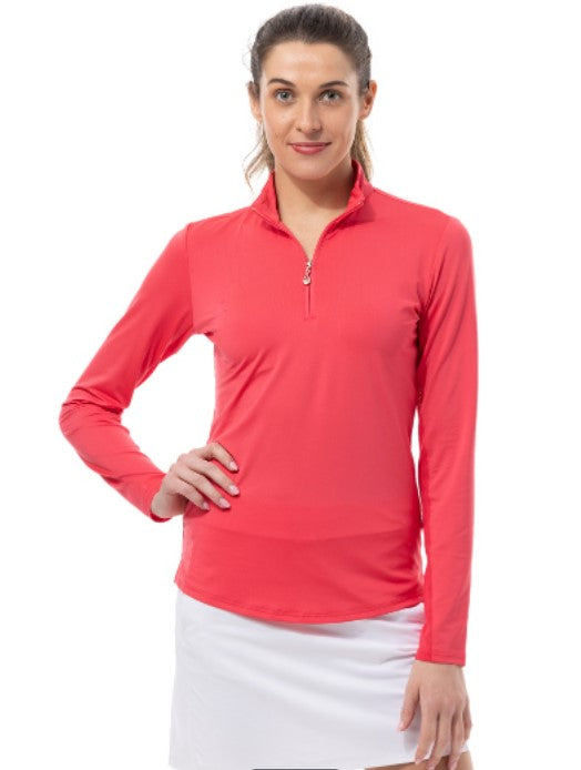 SanSoleil SunGlow Long Sleeve Zip Mock (Multiple Colors)