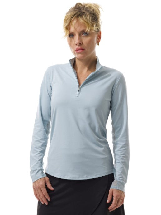 SanSoleil SunGlow Long Sleeve Zip Mock (Multiple Colors)