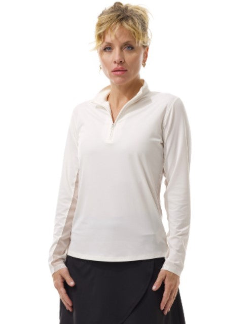 SanSoleil SunGlow Long Sleeve Zip Mock (Multiple Colors)