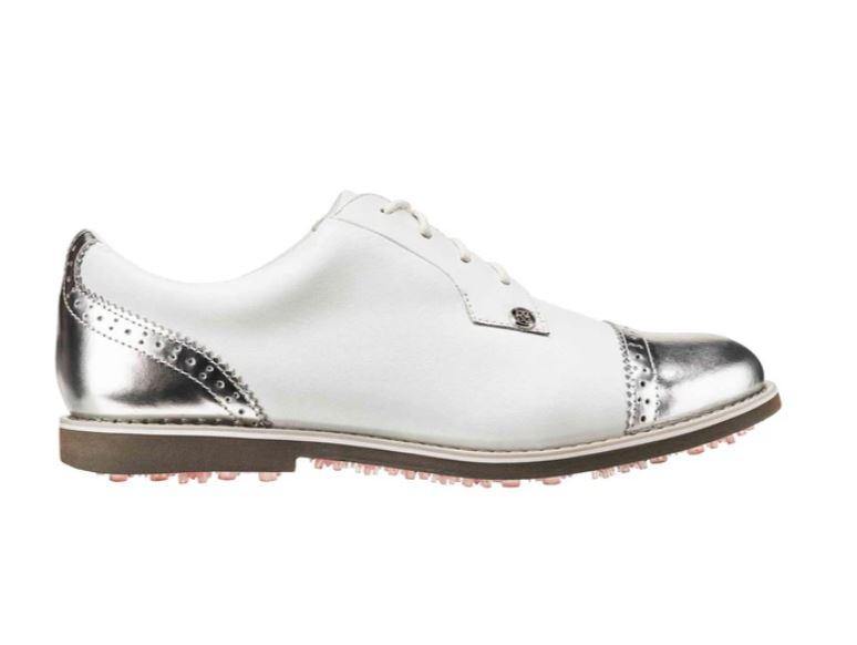 G/Fore Cap Toe Gallivanter in Snow/Shark Skin - Gals on and off the Green
