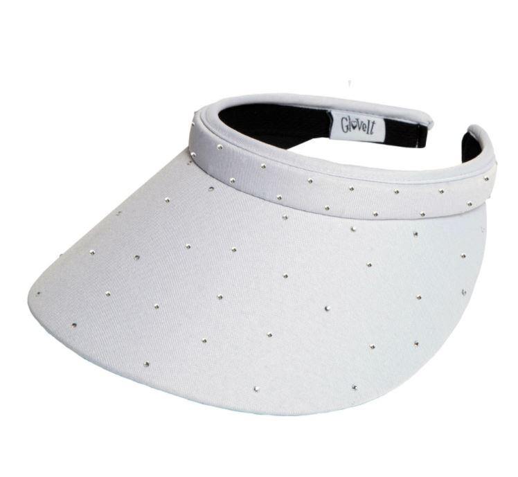 GloveIt White Bling Slide On Visor - Gals on and off the Green