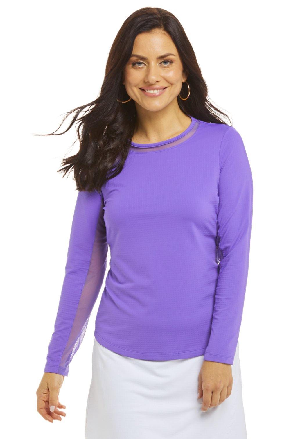 IBKUL Long Sleeve Crew Neck Plum