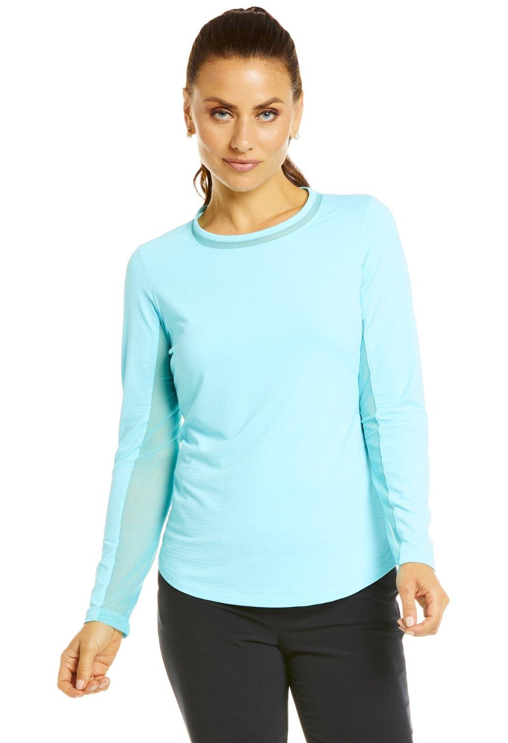 IBKUL Long Sleeve Crew Neck Seafoam