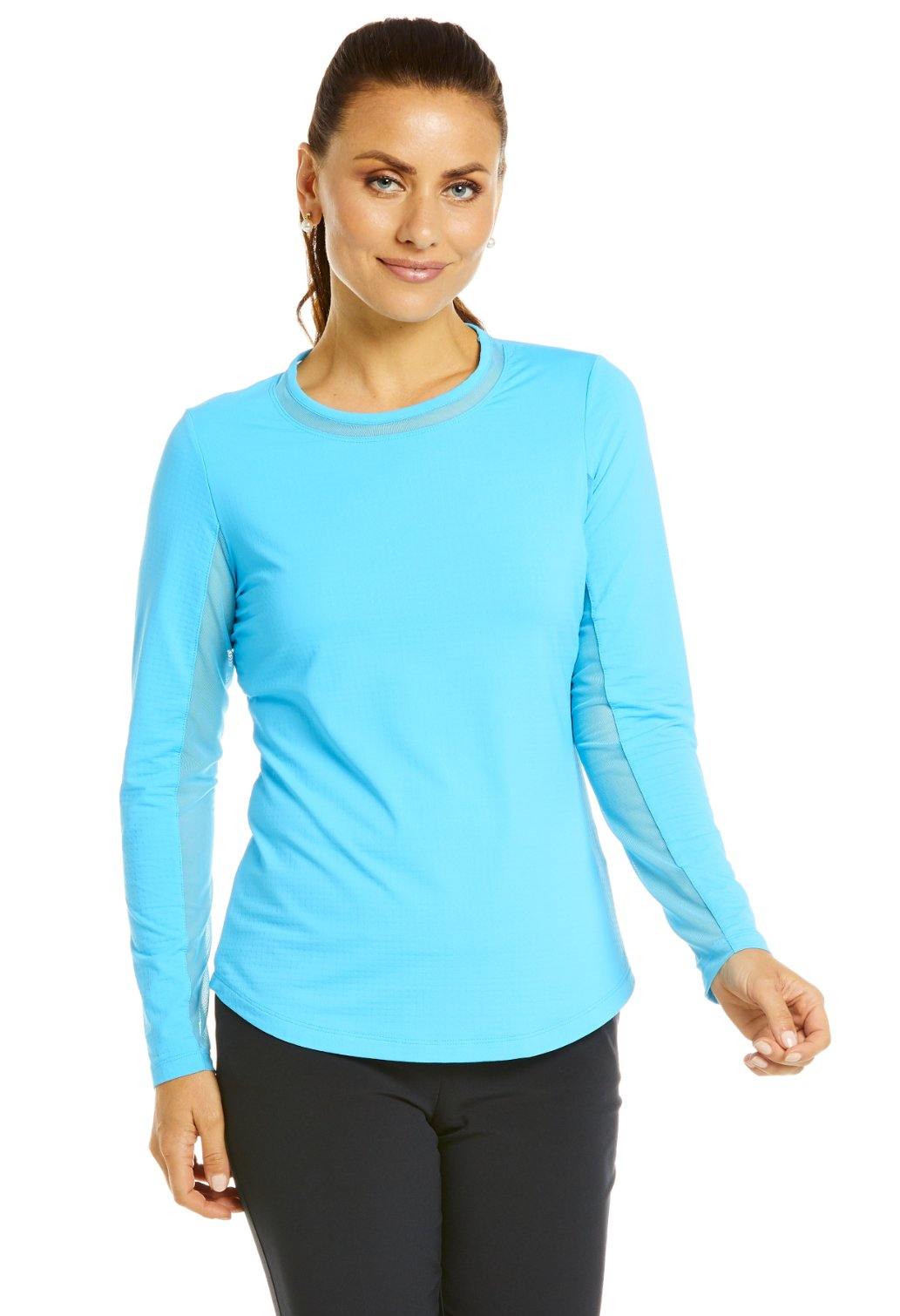 IBKUL Long Sleeve Crew Neck Turquoise