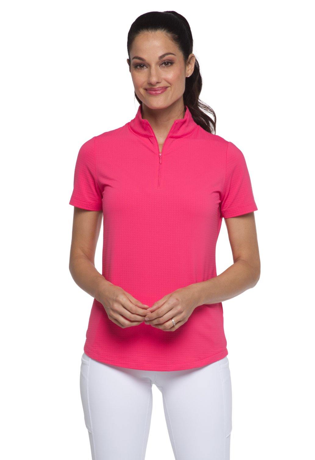 IBKUL Short Sleeve Mock Watermelon
