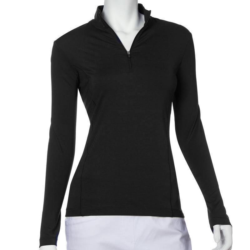 EP Pro Essential Long Sleeve Zip Mock Neck Polo - Gals on and off the Green