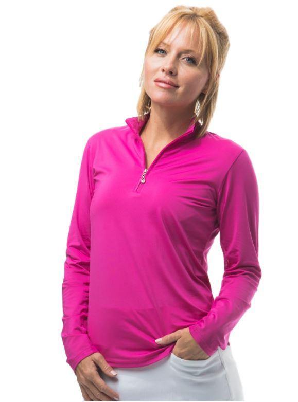 SanSoleil SunGlow Long Sleeve Zip Mock (Multiple Colors) - Gals on and off the Green