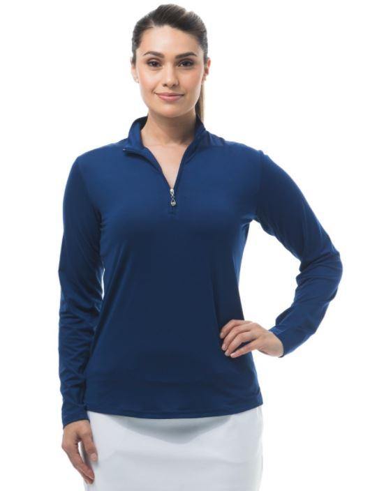 SanSoleil SunGlow Long Sleeve Zip Mock (Multiple Colors) - Gals on and off the Green