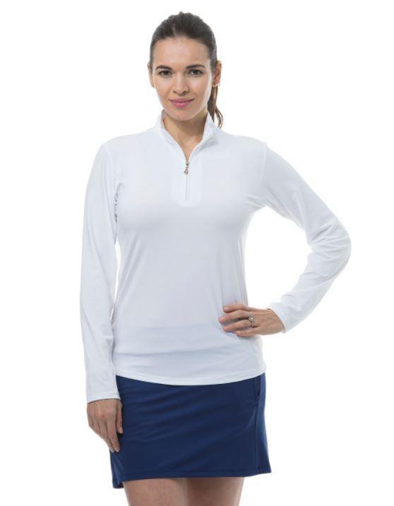 SanSoleil SunGlow Long Sleeve Zip Mock (Multiple Colors) - Gals on and off the Green