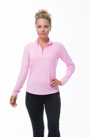 SanSoleil Sunglow Zip Mock (Multiple Colors) - Gals on and off the Green