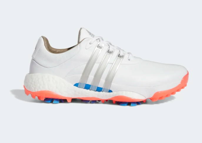 Adidas Tour360 22 Shoe White/Silver/Turbo