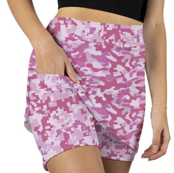Skort Obsession Camo Pink Skort 17"
