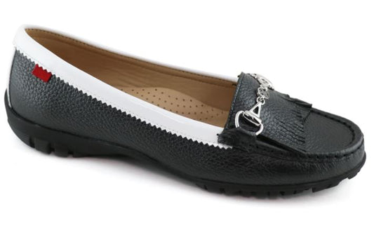 Marc Joseph Lexington 2 Golf Shoe - Black & White Pearlized Grainy