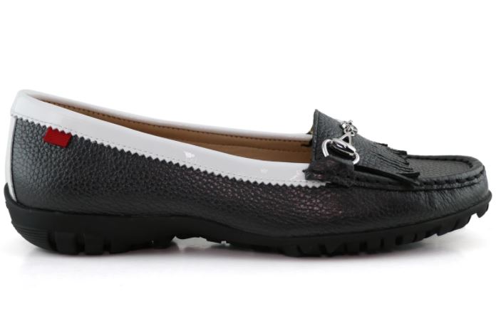 Marc Joseph Lexington 2 Golf Shoe - Black & White Pearlized Grainy