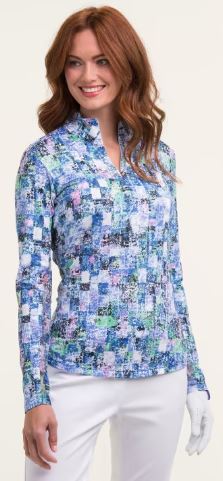 EPNY Fresh Paint Long Sleeve Watercolor Tile Zip Mock