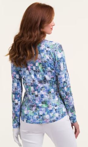 EPNY Fresh Paint Long Sleeve Watercolor Tile Zip Mock