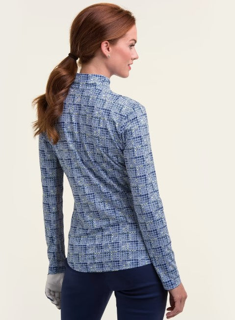 EPNY Get In Prep Long Sleeve Geometric Print Zip Mock