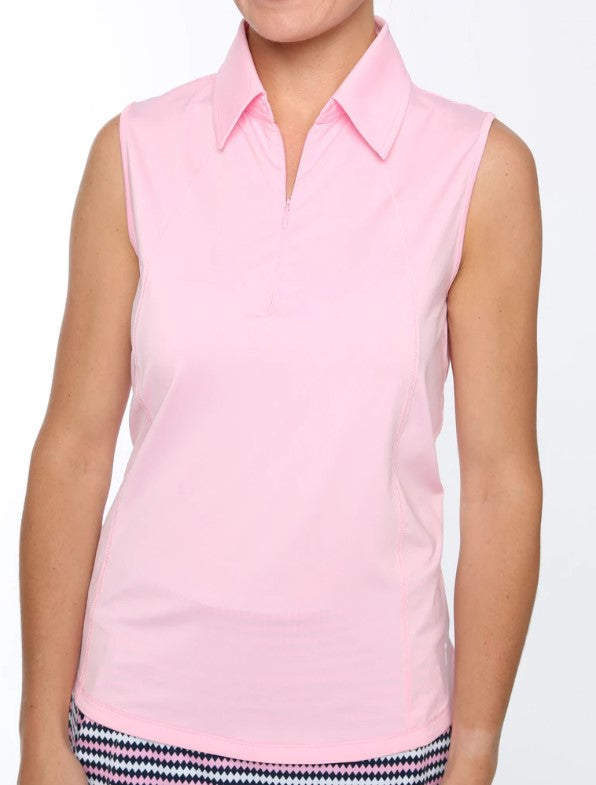 Belyn Key Tin Cup Mesh Panel Sleeveless