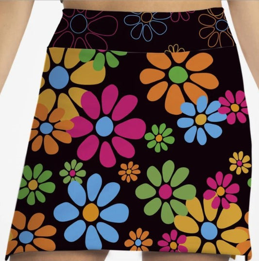 Skort Obsession Night Daisies Skort 17"