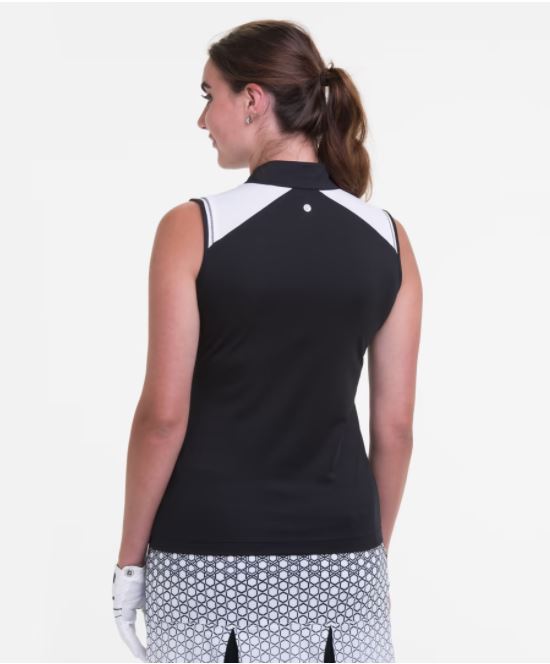 EPNY Retroactive Sleeveless Zip Mandarin Collar Polo