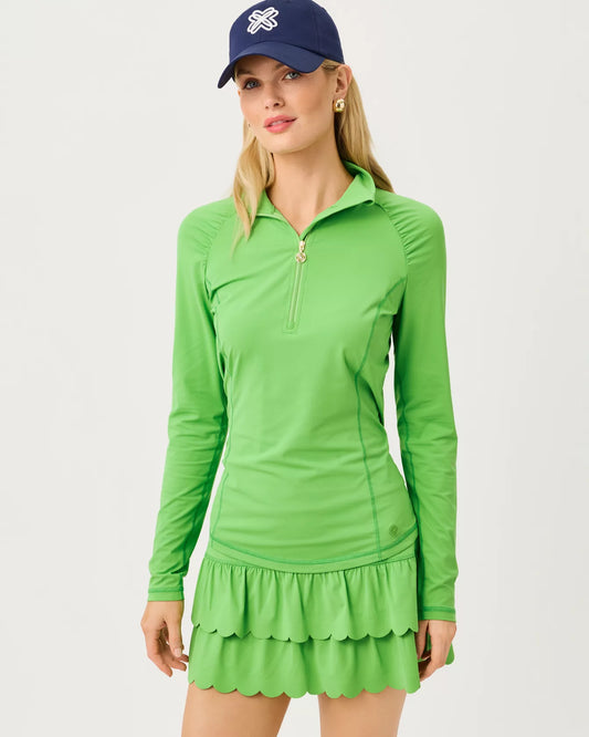 LILLY PULITZER Justine Long Sleeve Pullover in Chateau Green