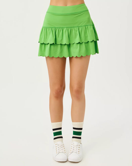LILLY PULITZER UPF 50+ Luxletic Miesha Scallop Skort 13" in Chateau Green