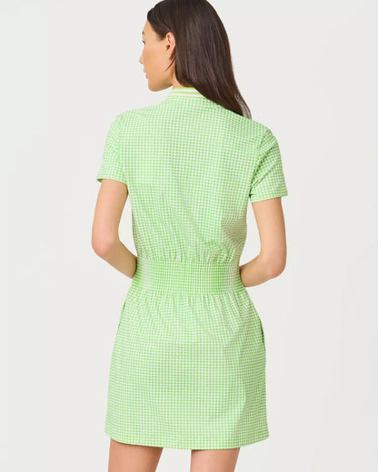 LILLY PULITZER Love Active Short Sleeve Dress in Pistachio Macaron Lil Check It Gingham