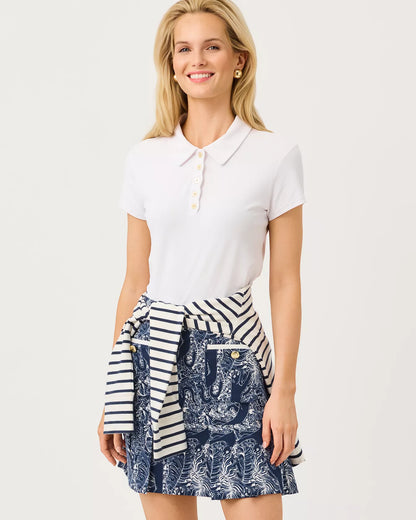 LILLY PULITZER Luxletic Luisa Skort 17" in Low Tide Navy Lil Palm Prowl Golf